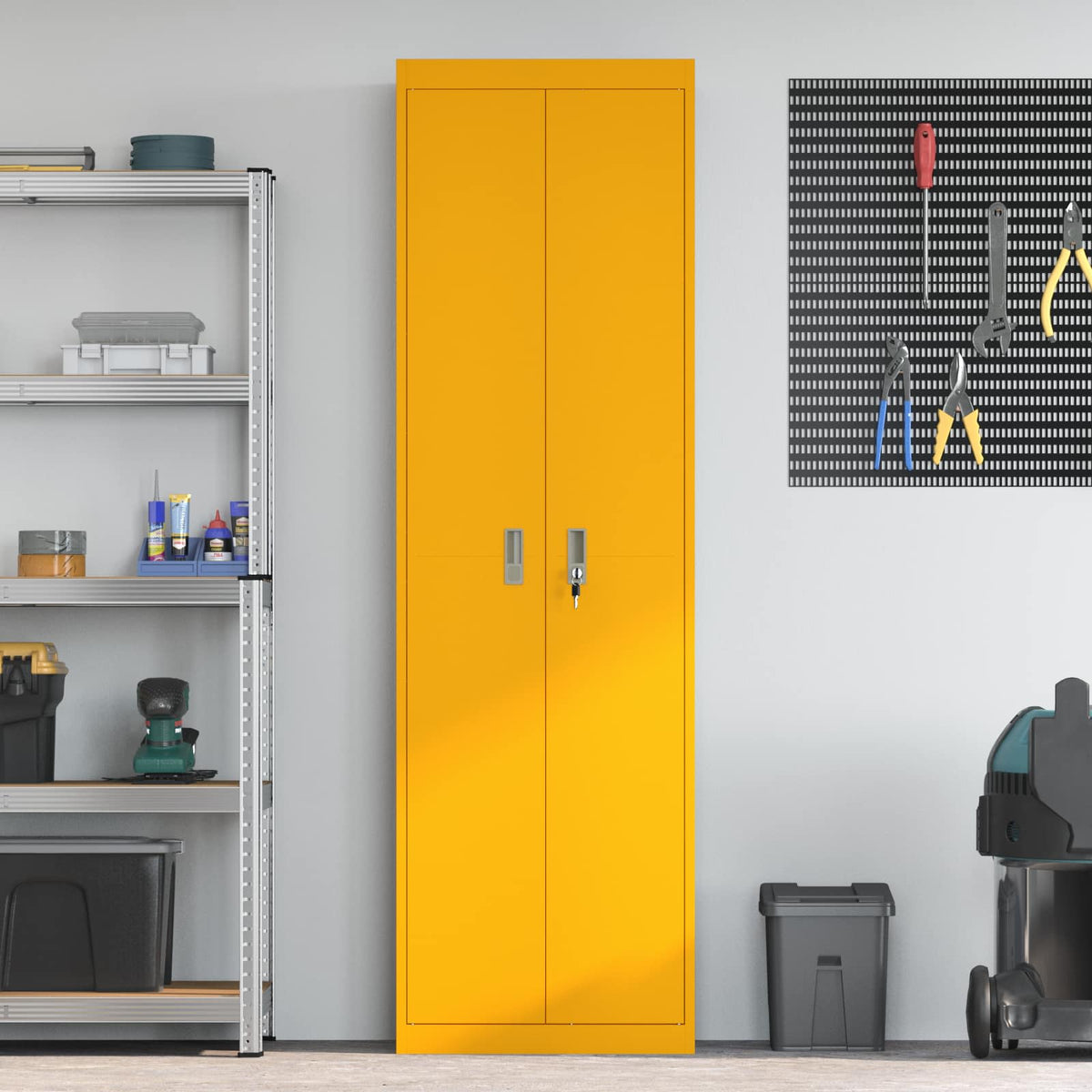 vidaXL Storage Cabinet Mustard Yellow 60 x 40 x200 cm Steel