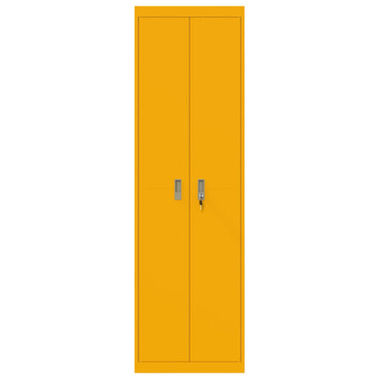 vidaXL Storage Cabinet Mustard Yellow 60 x 40 x200 cm Steel