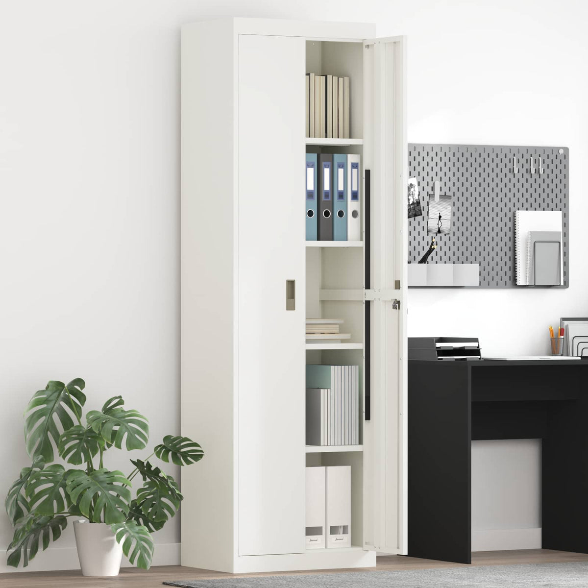 vidaXL Storage Cabinet White 60 x 40 x200 cm Steel