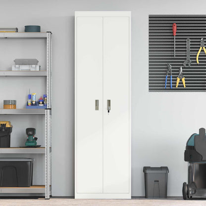 vidaXL Storage Cabinet White 60 x 40 x200 cm Steel