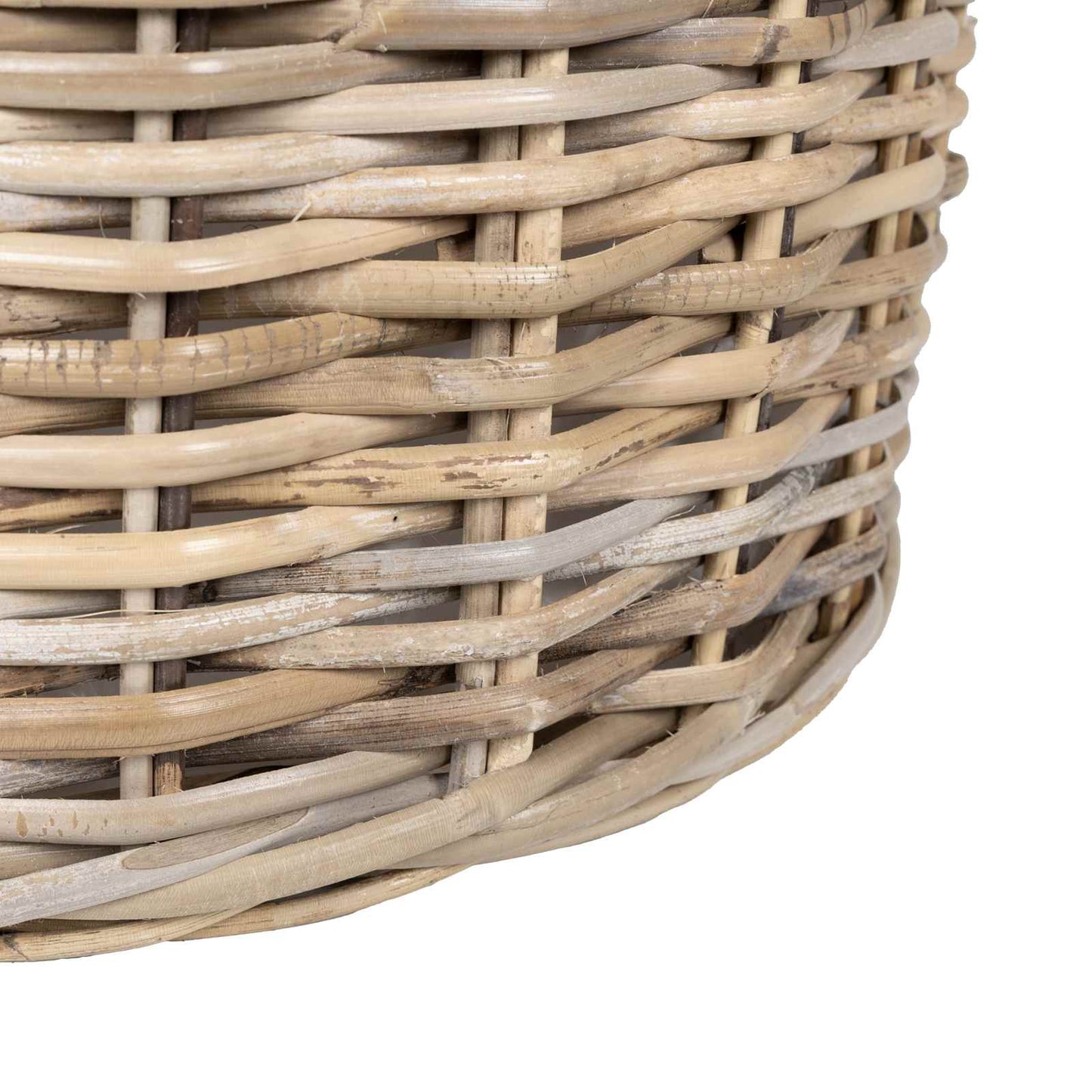 vidaXL Planter Basket with Storage 2 pcs Natural Grey Kubu Rattan