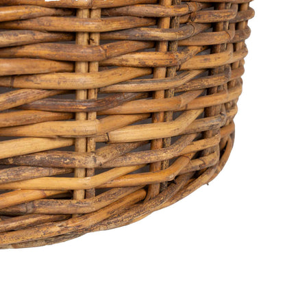 vidaXL Planter Basket with Storage 2 pcs Natural Brown Kubu Rattan