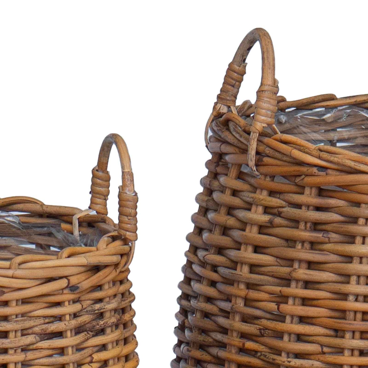 vidaXL Planter Basket with Storage 2 pcs Brown Lacak Rattan