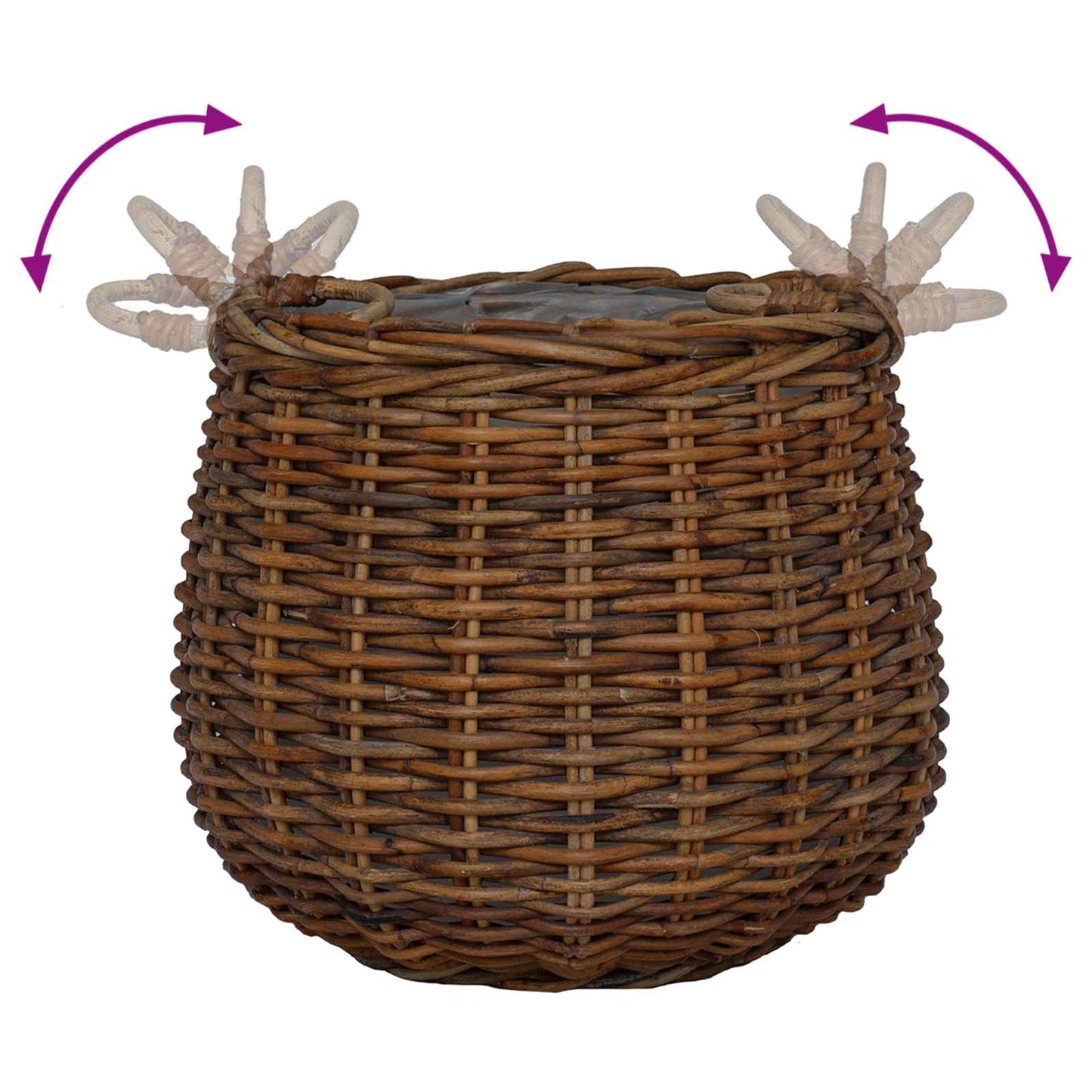 vidaXL Planter Basket with Storage 2 pcs Brown Lacak Rattan