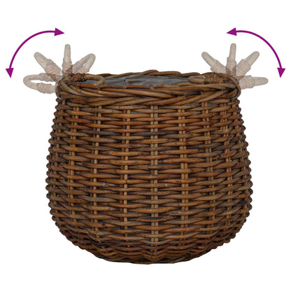 vidaXL Planter Basket with Storage 2 pcs Brown Lacak Rattan
