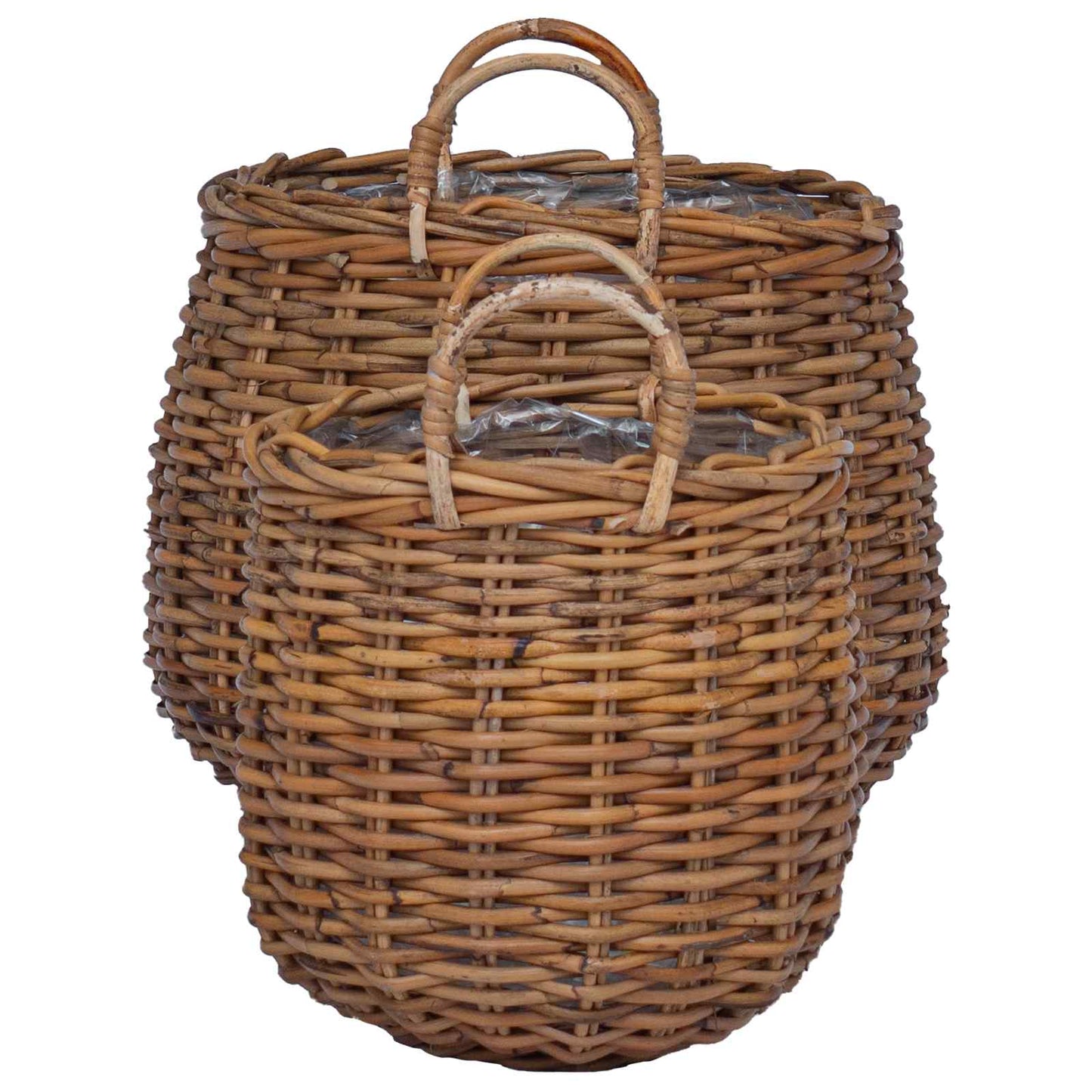 vidaXL Planter Basket with Storage 2 pcs Brown Lacak Rattan