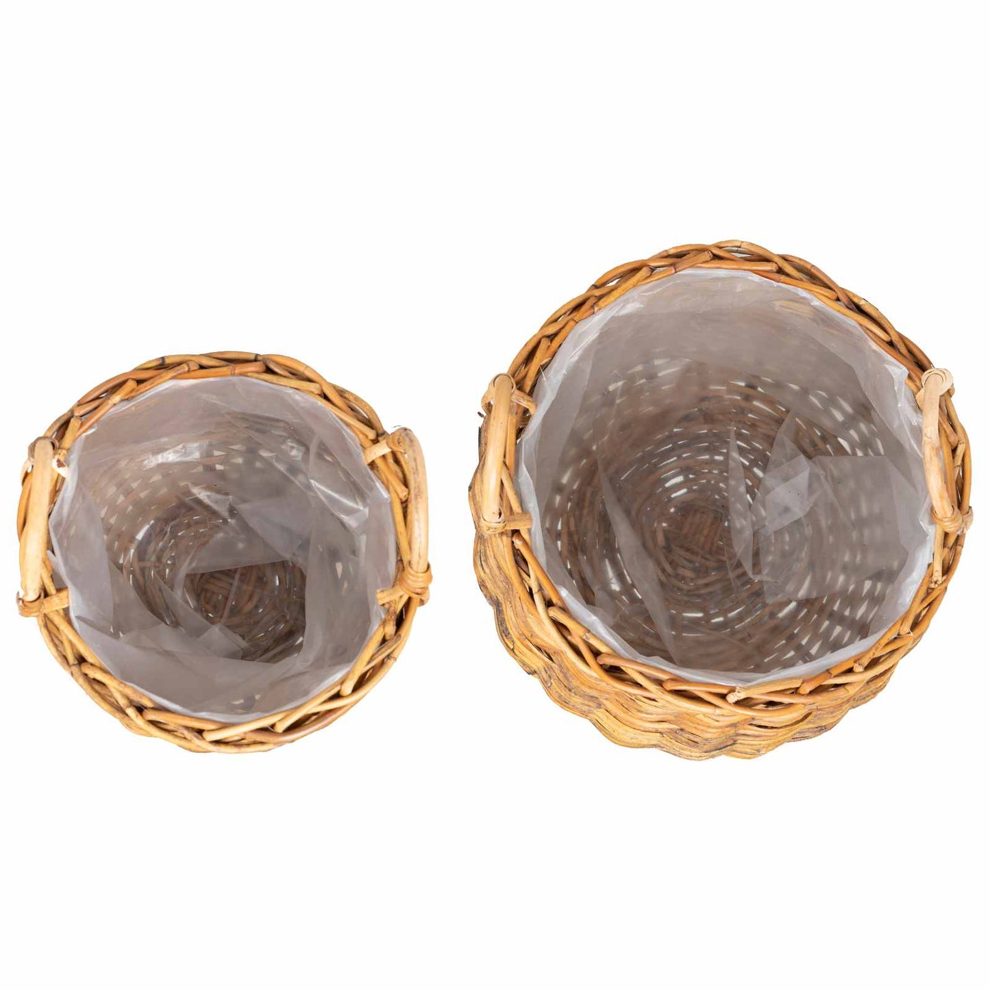 vidaXL Planter Basket with Storage 2 pcs Natural Brown Kubu Rattan