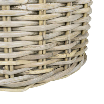 vidaXL Planter Basket GENDT 3 pcs Natural Grey Kubu Rattan
