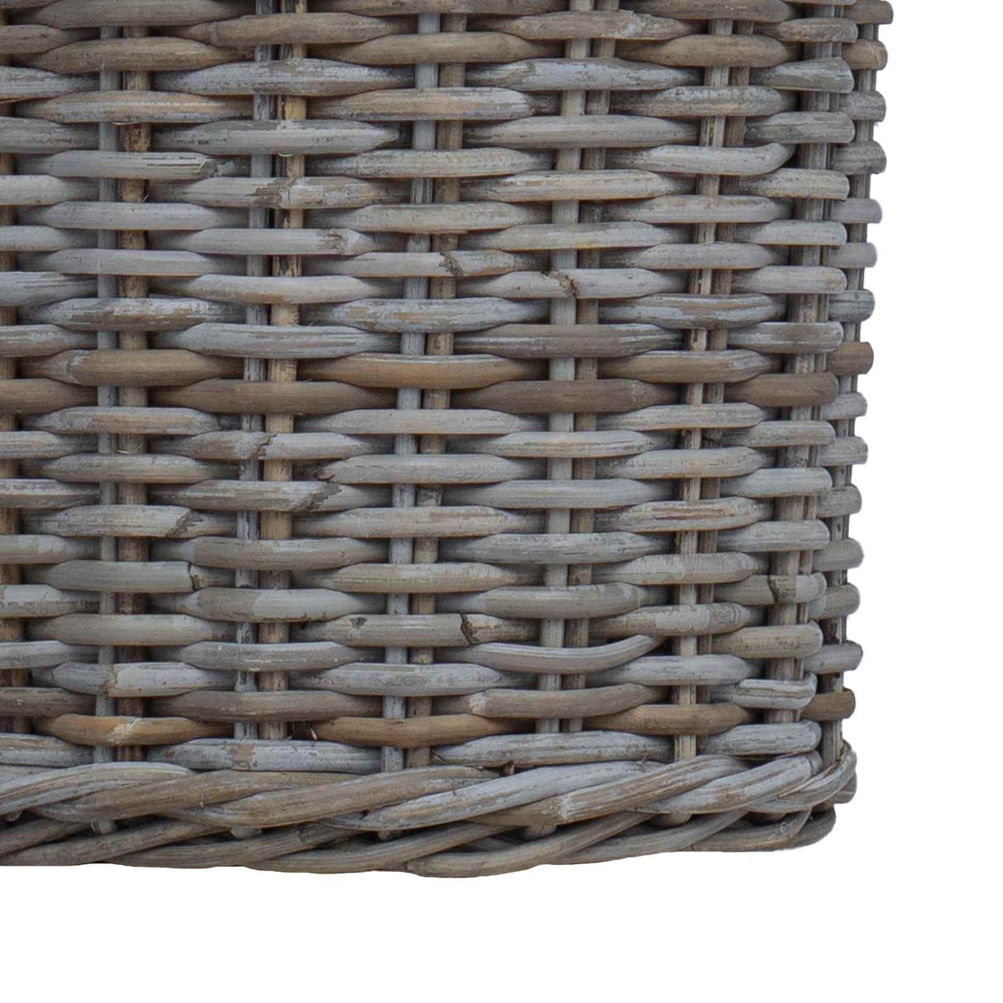vidaXL Planter Basket with Storage 2 pcs Natural Grey Kubu Rattan