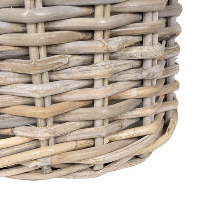 vidaXL Planter Basket GENDT 2 pcs Natural Grey Kubu Rattan