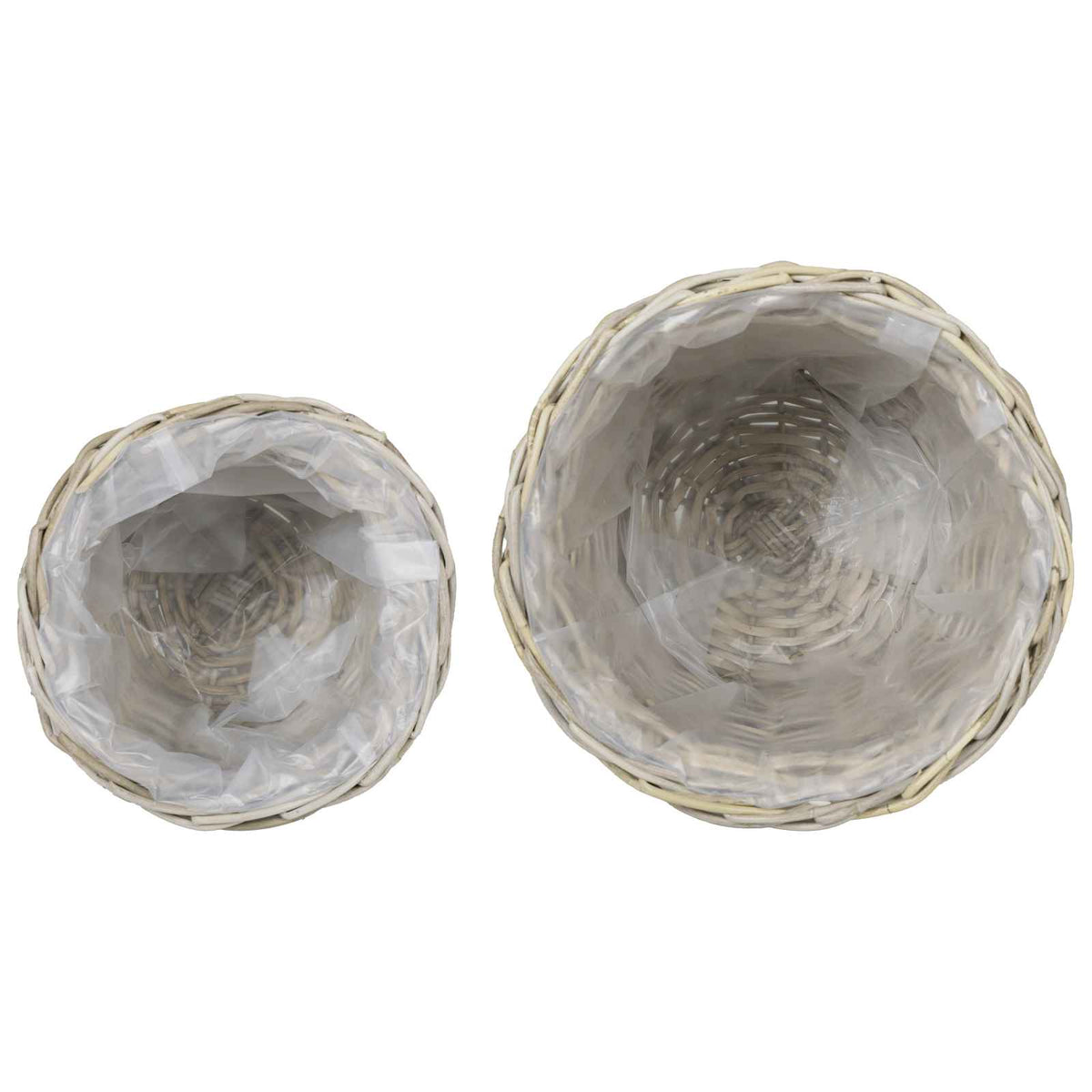 vidaXL Planter Basket GENDT 2 pcs Natural Grey Kubu Rattan