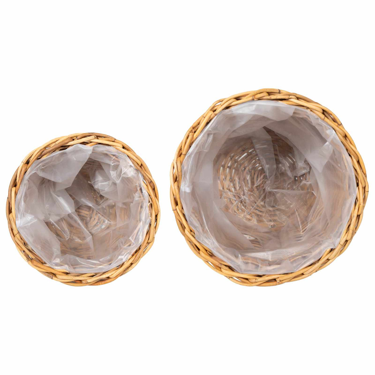 vidaXL Planter Basket GENDT 2 pcs Natural Brown Kubu Rattan