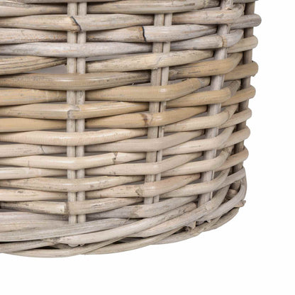 vidaXL Planter Basket with Storage 2 pcs Natural Grey Kubu Rattan