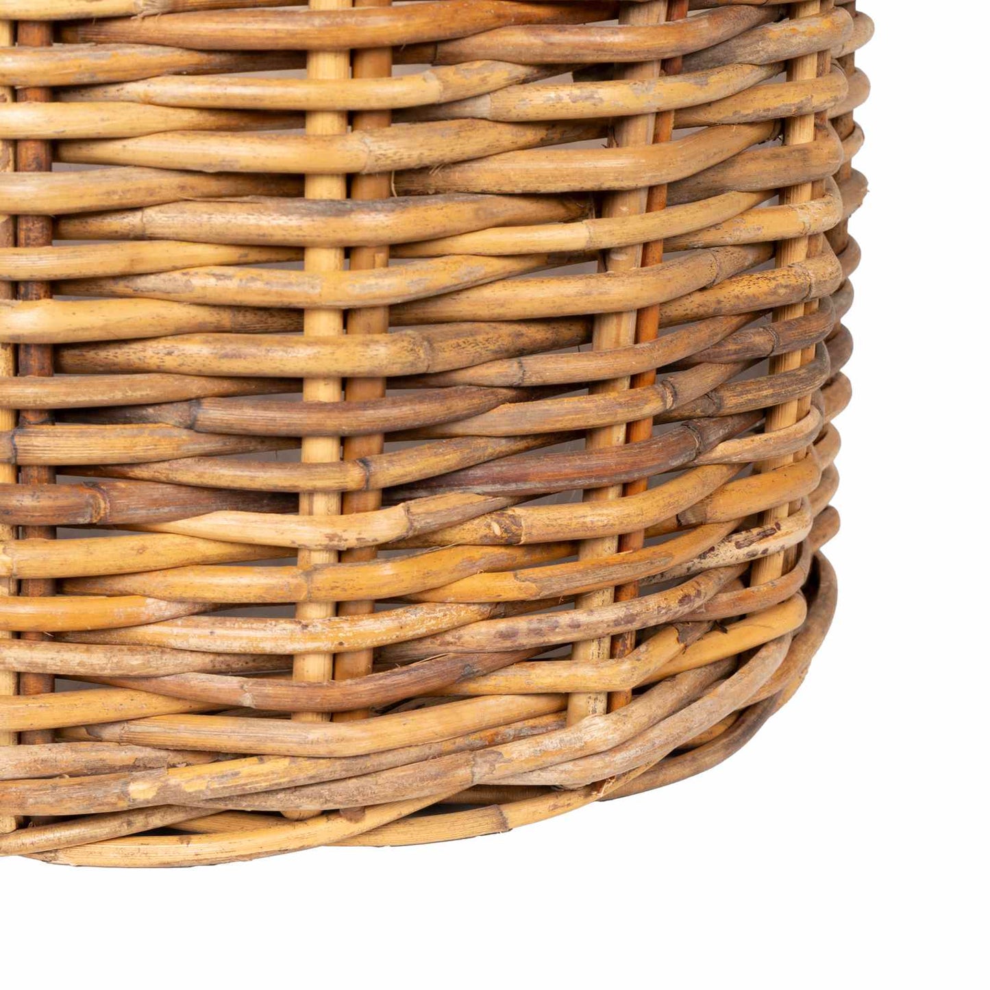 vidaXL Planter Basket with Storage 2 pcs Natural Brown Kubu Rattan
