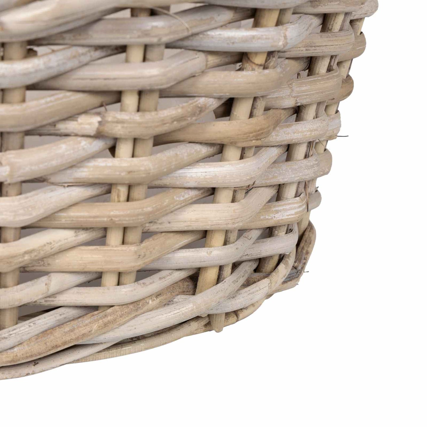 vidaXL Planter Basket with Storage 2 pcs Natural Grey Kubu Rattan