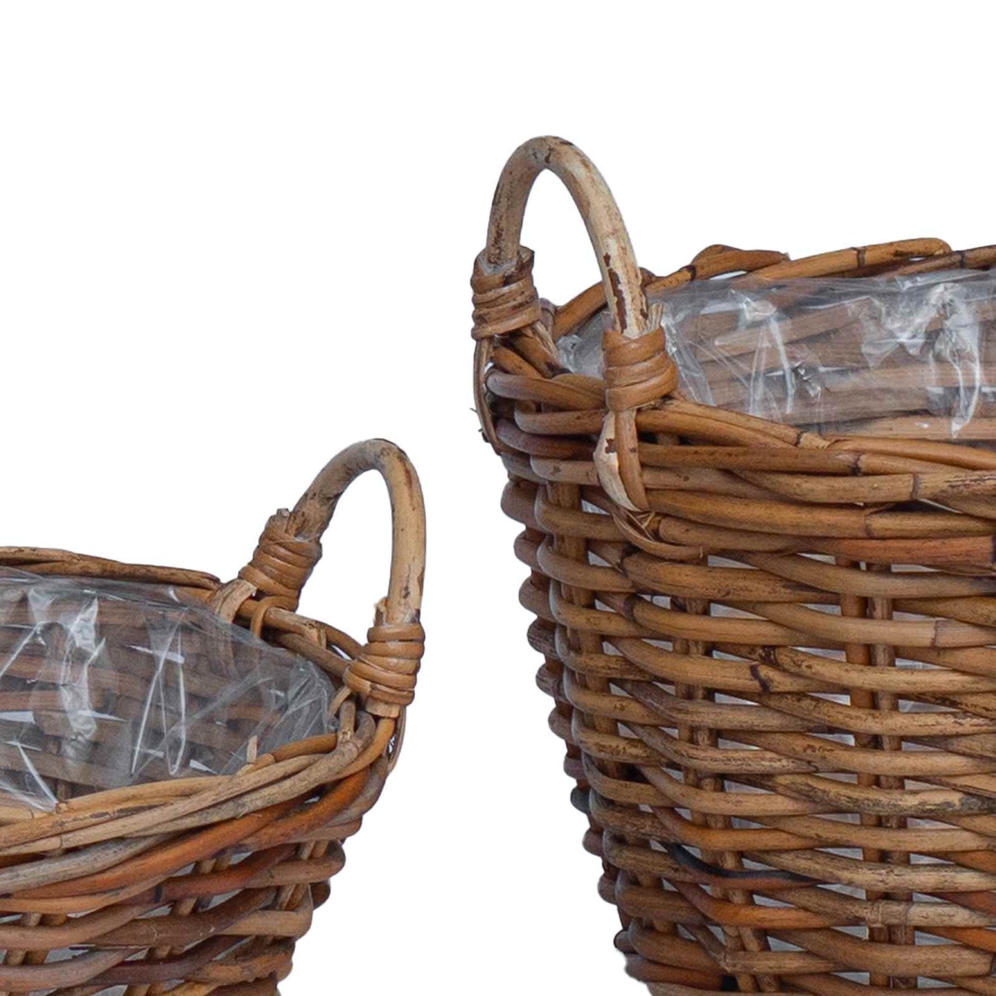 vidaXL Planter Basket with Storage 2 pcs Brown Lacak Rattan