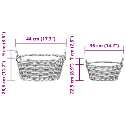 vidaXL Planter Basket with Storage 2 pcs Brown Lacak Rattan