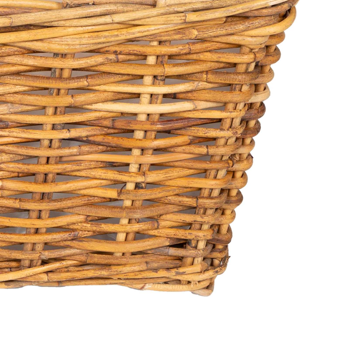 vidaXL Planter Basket with Storage 3 pcs Natural Brown Kubu Rattan