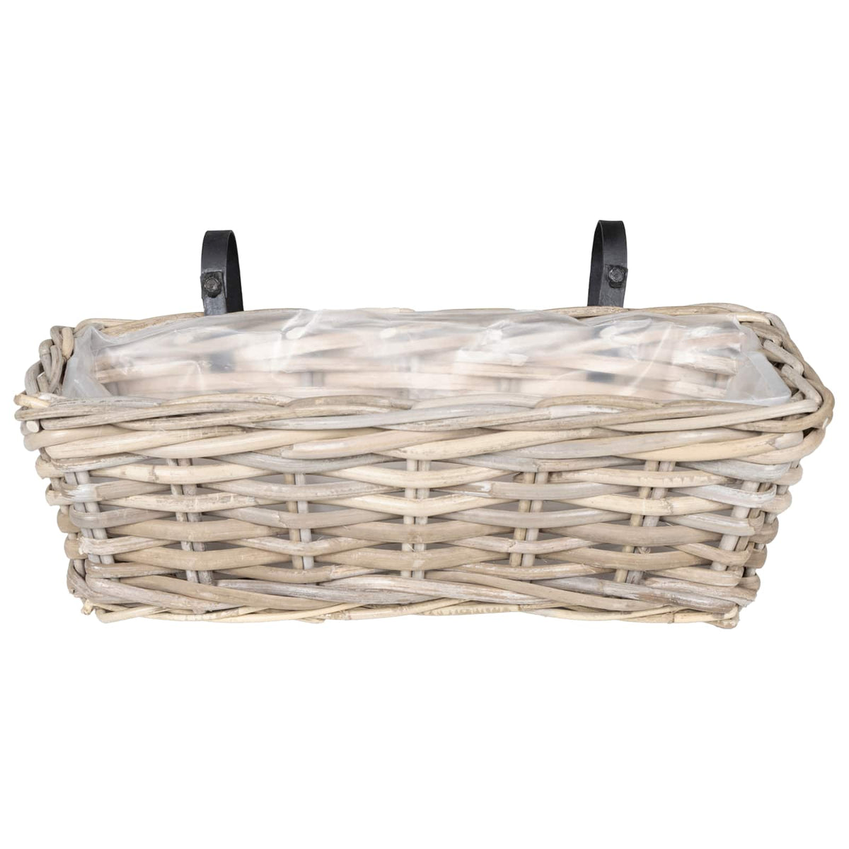 vidaXL Hanging Planter Basket GENDT 2 pcs Natural Grey 48 x 22 x 15 cm