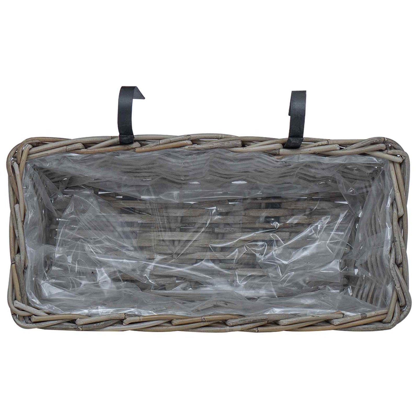 vidaXL Hanging Planter Basket 2 pcs Natural Grey 48 x 22 x 15 cm