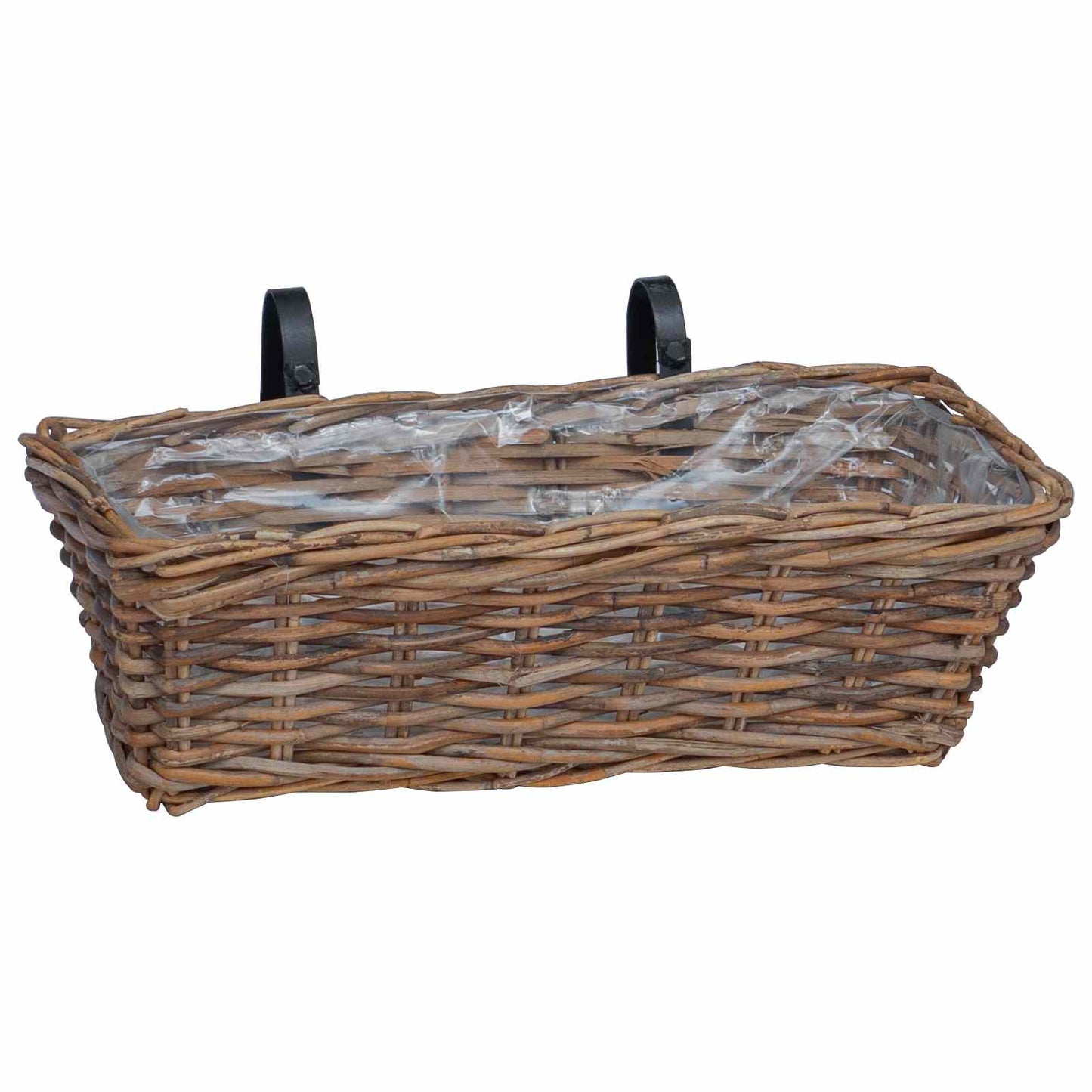 vidaXL Hanging Planter Basket 2 pcs Brown 48 x 22 x 15 cm Lacak Rattan