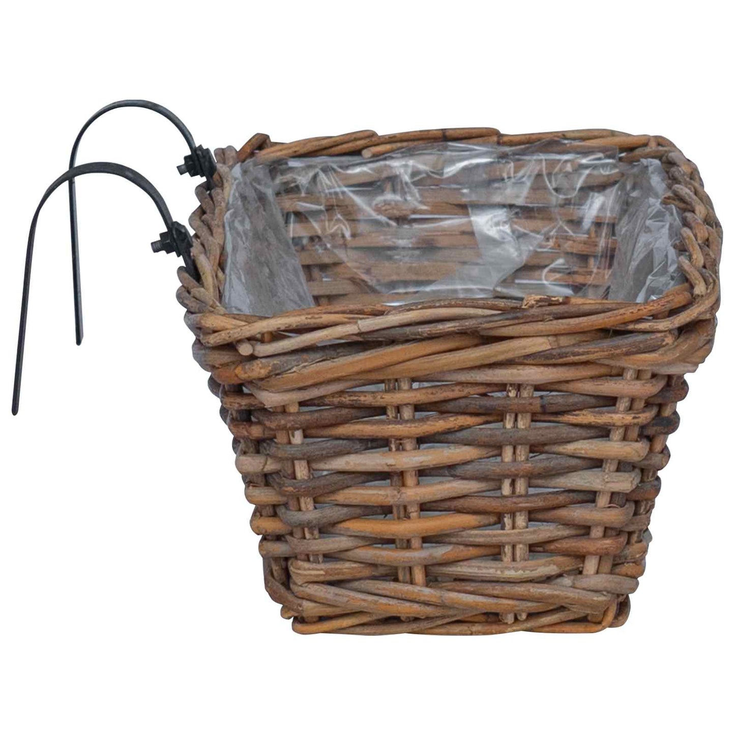 vidaXL Hanging Planter Basket 2 pcs Brown 48 x 22 x 15 cm Lacak Rattan