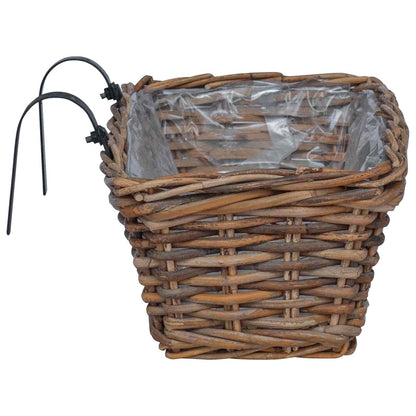 vidaXL Hanging Planter Basket 2 pcs Brown 48 x 22 x 15 cm Lacak Rattan