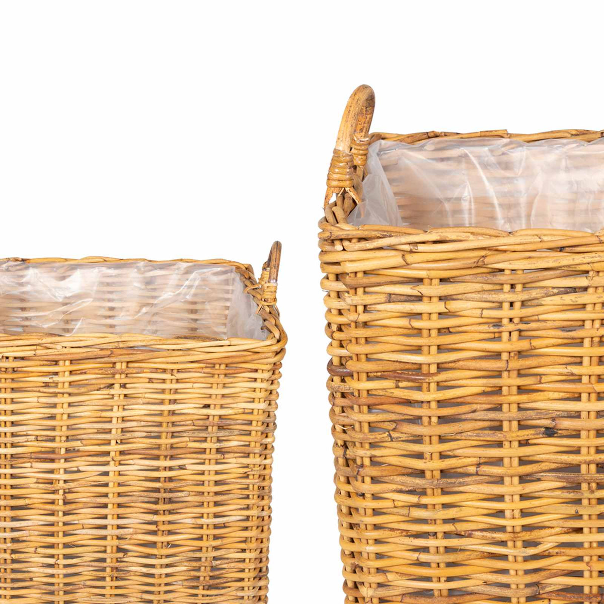 vidaXL Planter Basket GENDT 2 pcs Natural Brown Kubu Rattan