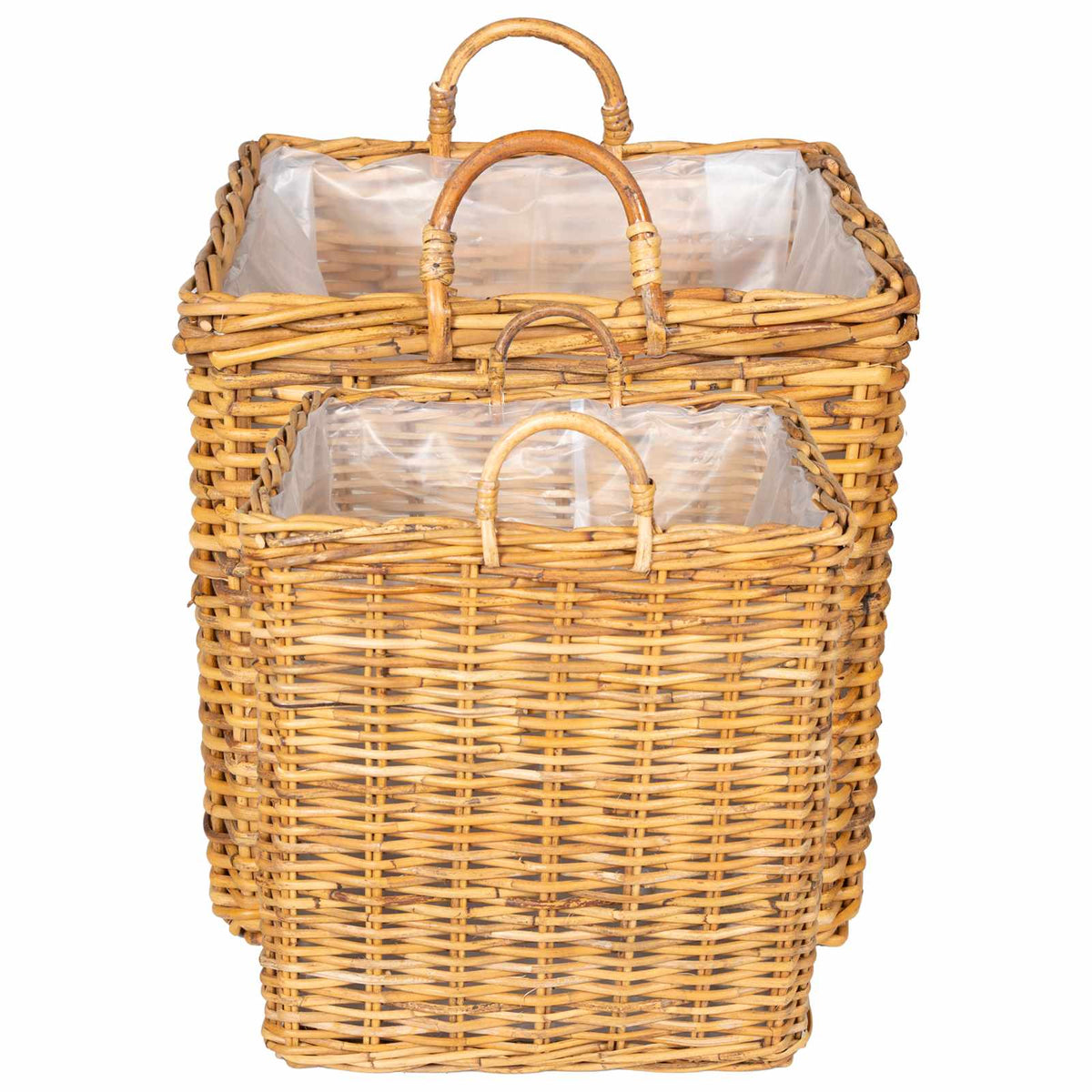vidaXL Planter Basket GENDT 2 pcs Natural Brown Kubu Rattan