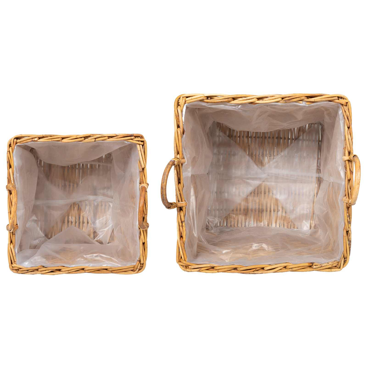 vidaXL Planter Basket GENDT 2 pcs Natural Brown Kubu Rattan