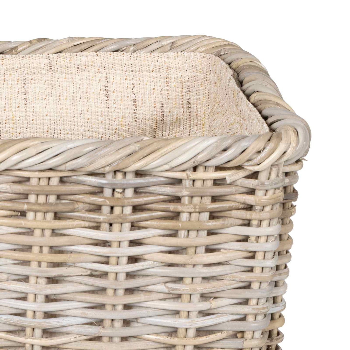vidaXL Firewood Basket 2 pcs Natural Grey Kubu Rattan