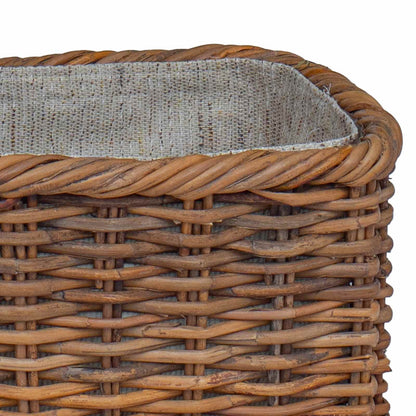 vidaXL Firewood Basket 2 pcs Brown Lacak Rattan