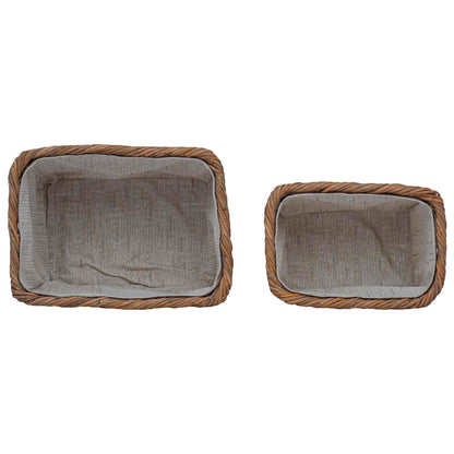 vidaXL Firewood Basket 2 pcs Brown Lacak Rattan