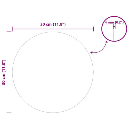 vidaXL Wall Mirror Round Ø 30 cm Tempered Glass