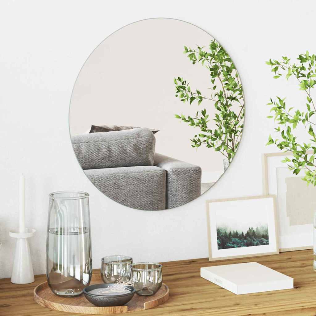 vidaXL Wall Mirror Round Ø 50 cm Tempered Glass