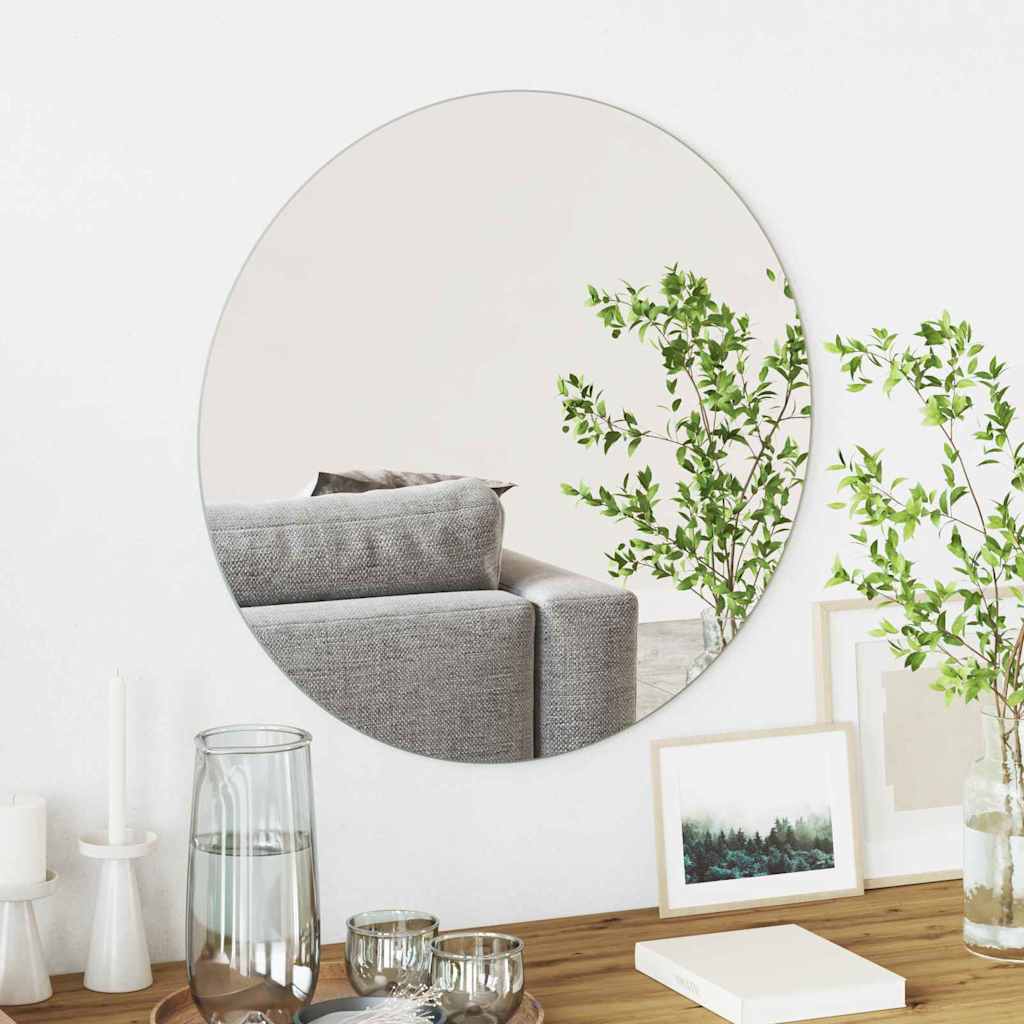 vidaXL Wall Mirror Round Ø 60 cm Tempered Glass