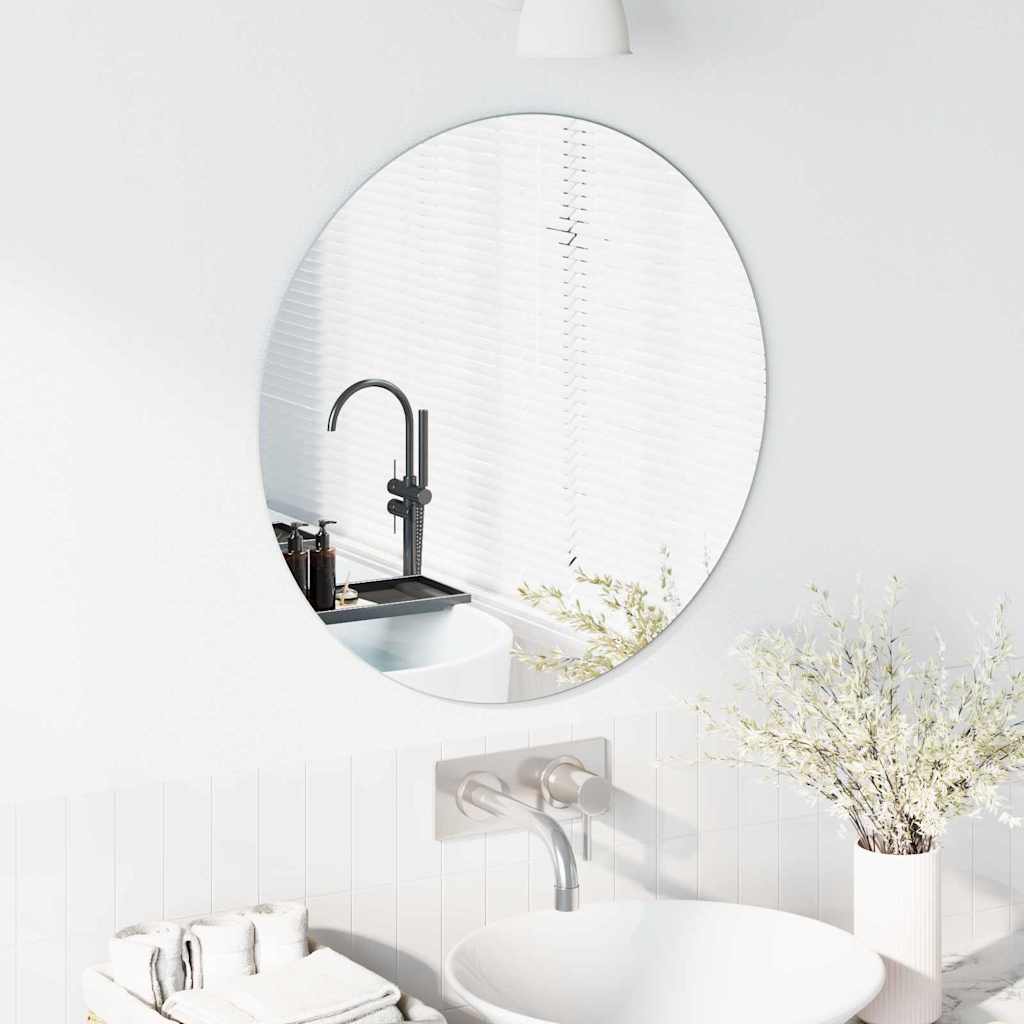 vidaXL Wall Mirror Round Ø 60 cm Tempered Glass