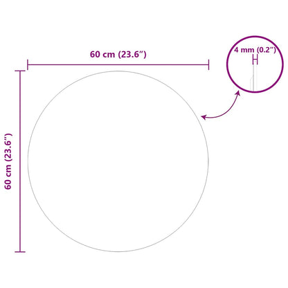 vidaXL Wall Mirror Round Ø 60 cm Tempered Glass