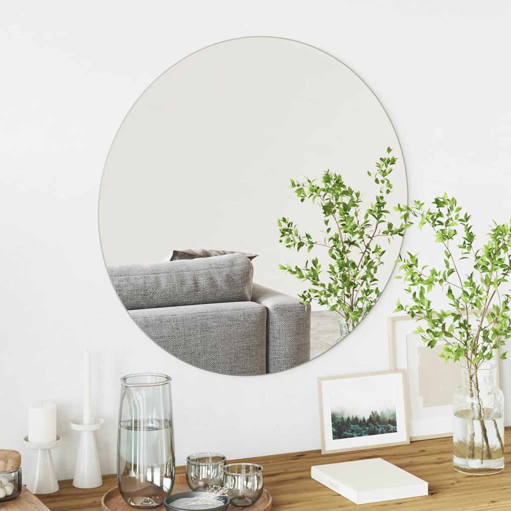 vidaXL Wall Mirror Round Ø 70 cm Tempered Glass