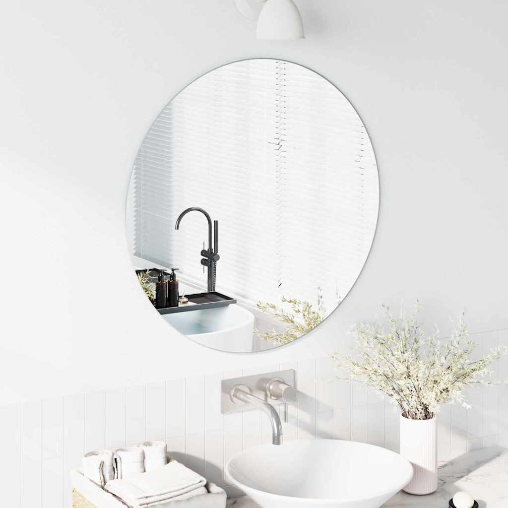 vidaXL Wall Mirror Round Ø 70 cm Tempered Glass