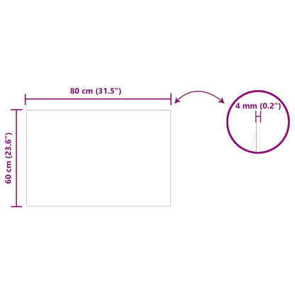 vidaXL Wall Mirror Rectangular 80 x 60 cm Tempered Glass