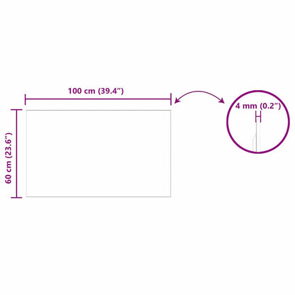 vidaXL Wall Mirror Rectangular 100 x 60 cm Tempered Glass