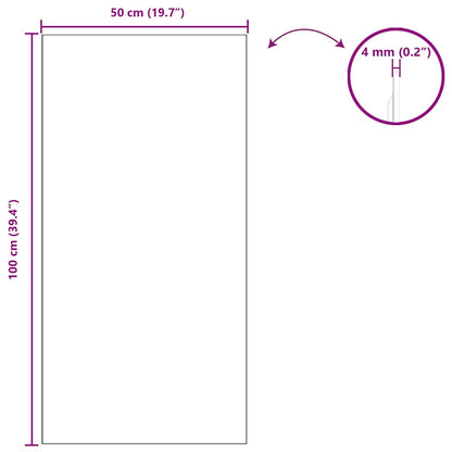 vidaXL Wall Mirror Rectangular 50 x 100 cm Tempered Glass