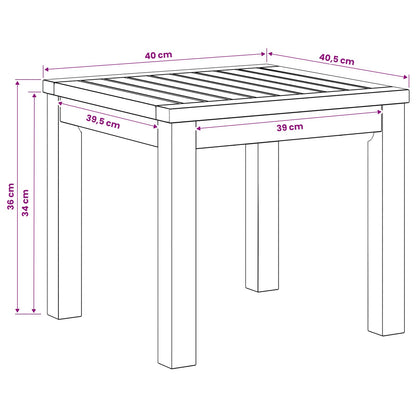 vidaXL Coffee Table Natural 40 x 40.5 x 36 cm Solid Acacia Wood