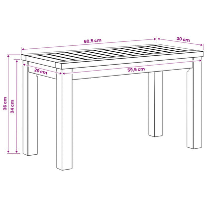 vidaXL Coffee Table Natural 60.5 x 30 x 36 cm Solid Acacia Wood