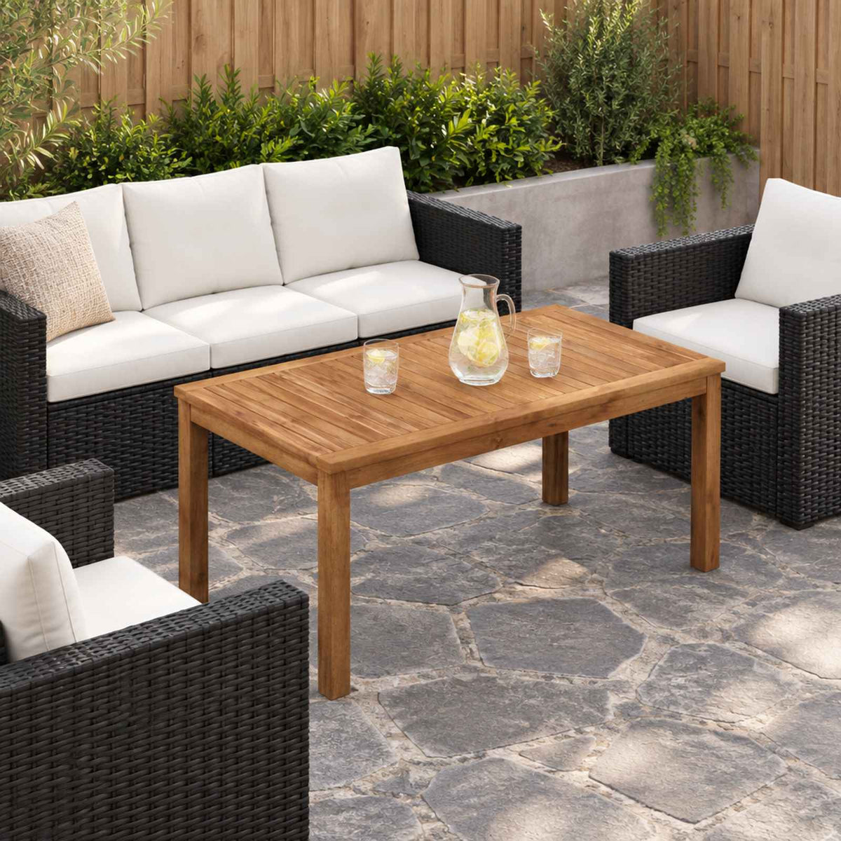 vidaXL Coffee Table Natural 49 x 100.5 x 45 cm Solid Acacia Wood