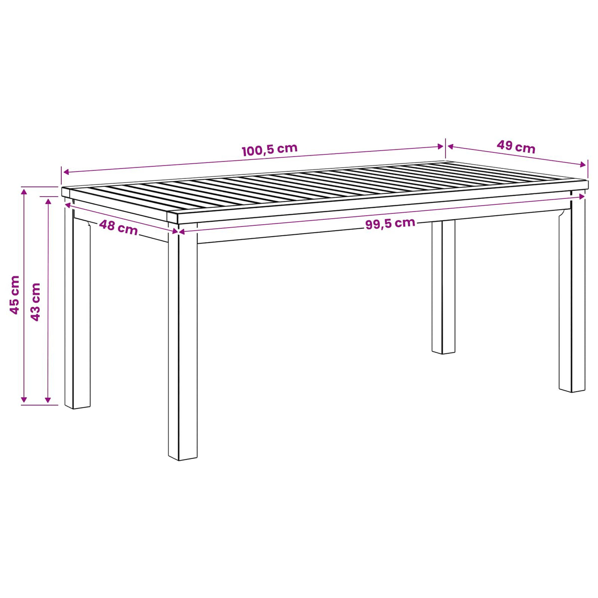 vidaXL Coffee Table Natural 49 x 100.5 x 45 cm Solid Acacia Wood