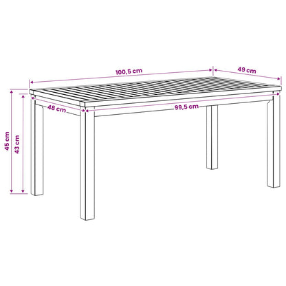 vidaXL Coffee Table Natural 49 x 100.5 x 45 cm Solid Acacia Wood