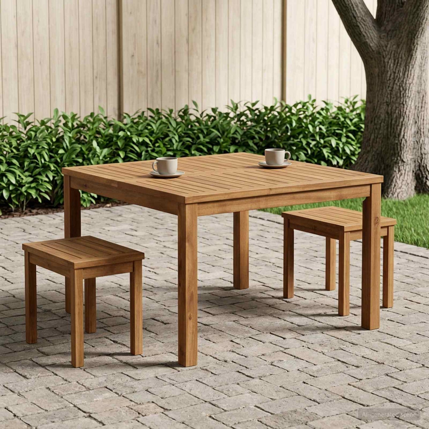 vidaXL Coffee Table Natural 80 x 80.5 x 45 cm Solid Acacia Wood