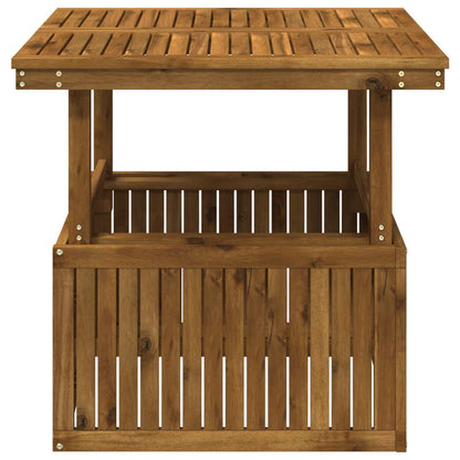 vidaXL Garden Coffee Table Solid Acacia Wood Height Adjustable Natural